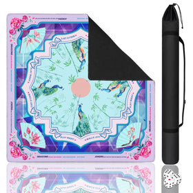 FSTSOCK blue mahjong mat on table with anti-slip surface for stable play