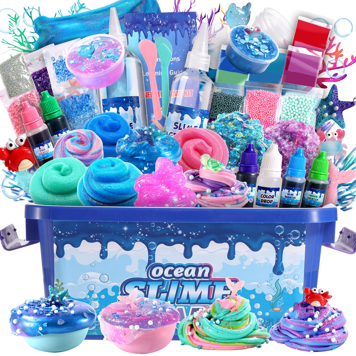 FSUTVITG Ocean Slime Kit packaging shows a kid-friendly design for creative play.