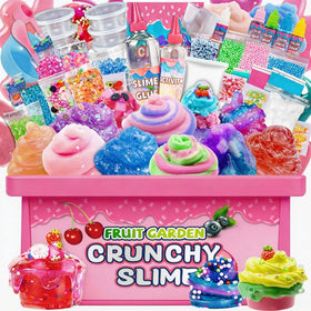 fsutvitg Unicorn Fruit Garden slime kit packaging showcases vibrant colors for party favors.