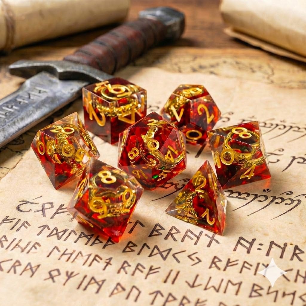 FTNNGIME golden ring inside each die adds a magical touch.