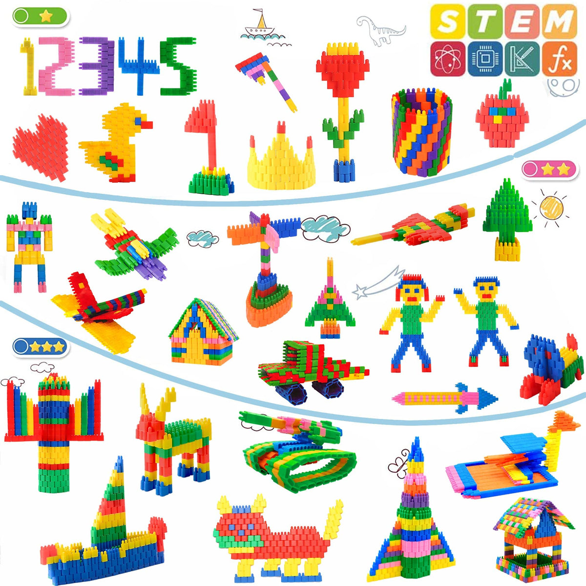 FUBAODA colorful blocks collection promotes color recognition and imaginative play