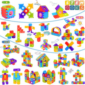FUBAODA blocks in action to develop fine motor skills through snapping connectors.