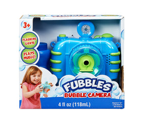 Fubles Bubble Camera blue front view for imaginative outdoor play