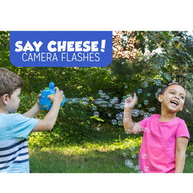 Fubbles Premium Bubble Solution bottle creates large, vibrant bubbles