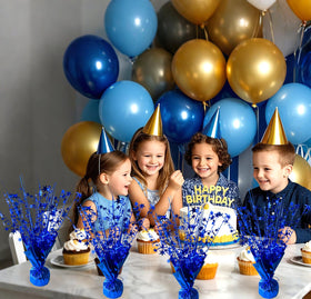 FUBININA blue foil spray table decor adds shimmer to celebrations.