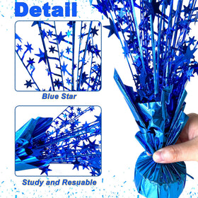 FUBININA die-cut foil pentagram star with glittery blue finish