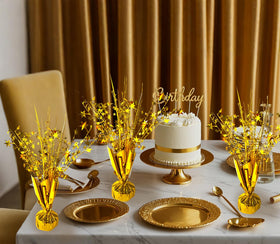 FUBININA gold foil spray featuring a pentagram shape as a bold party focal point.