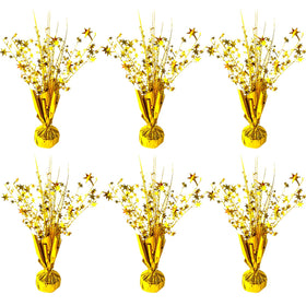 FUBININA gold star centerpiece with foil spray adds festive shine to tables.