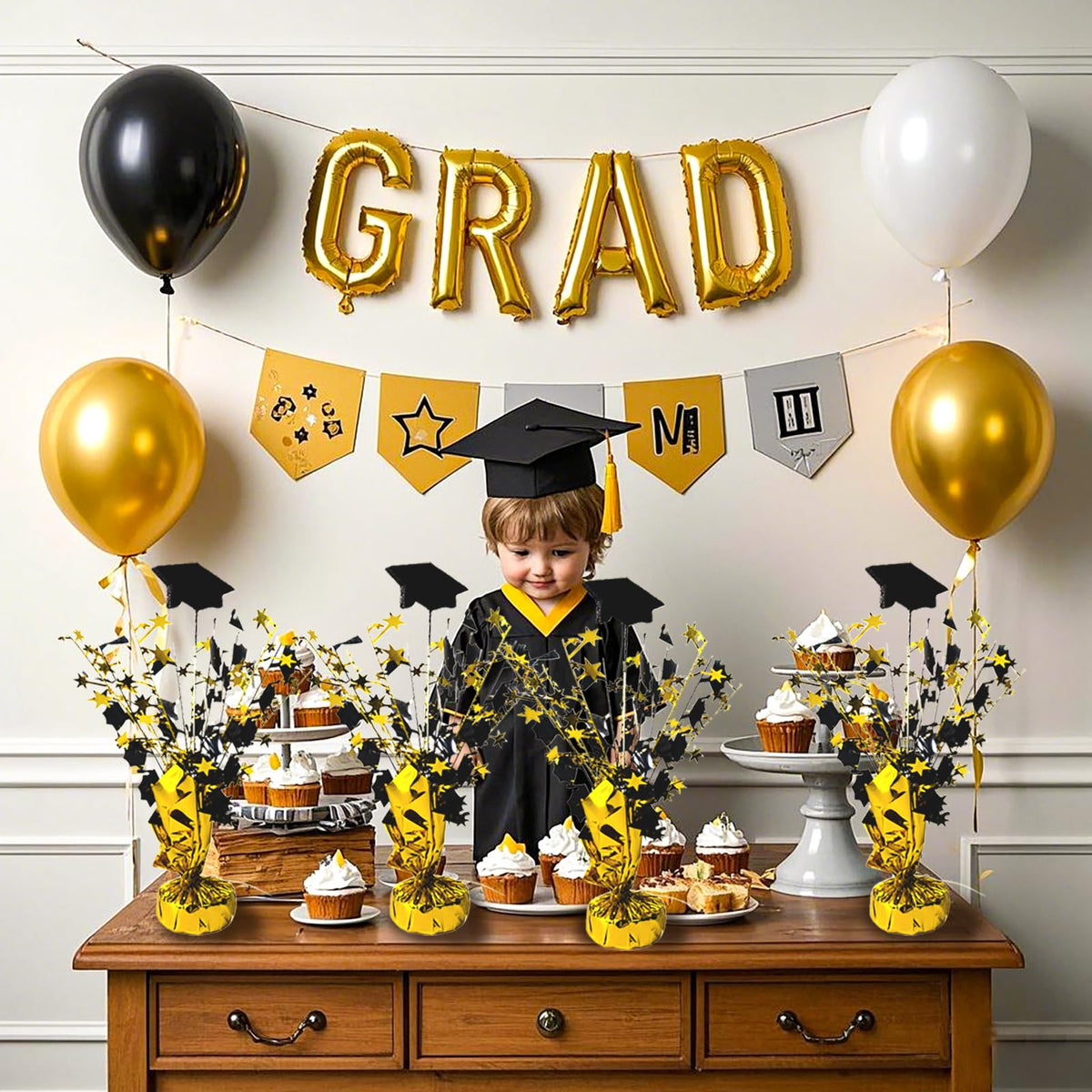 FUBININA six-pack cap centerpiece with gold foil accents for celebrations.