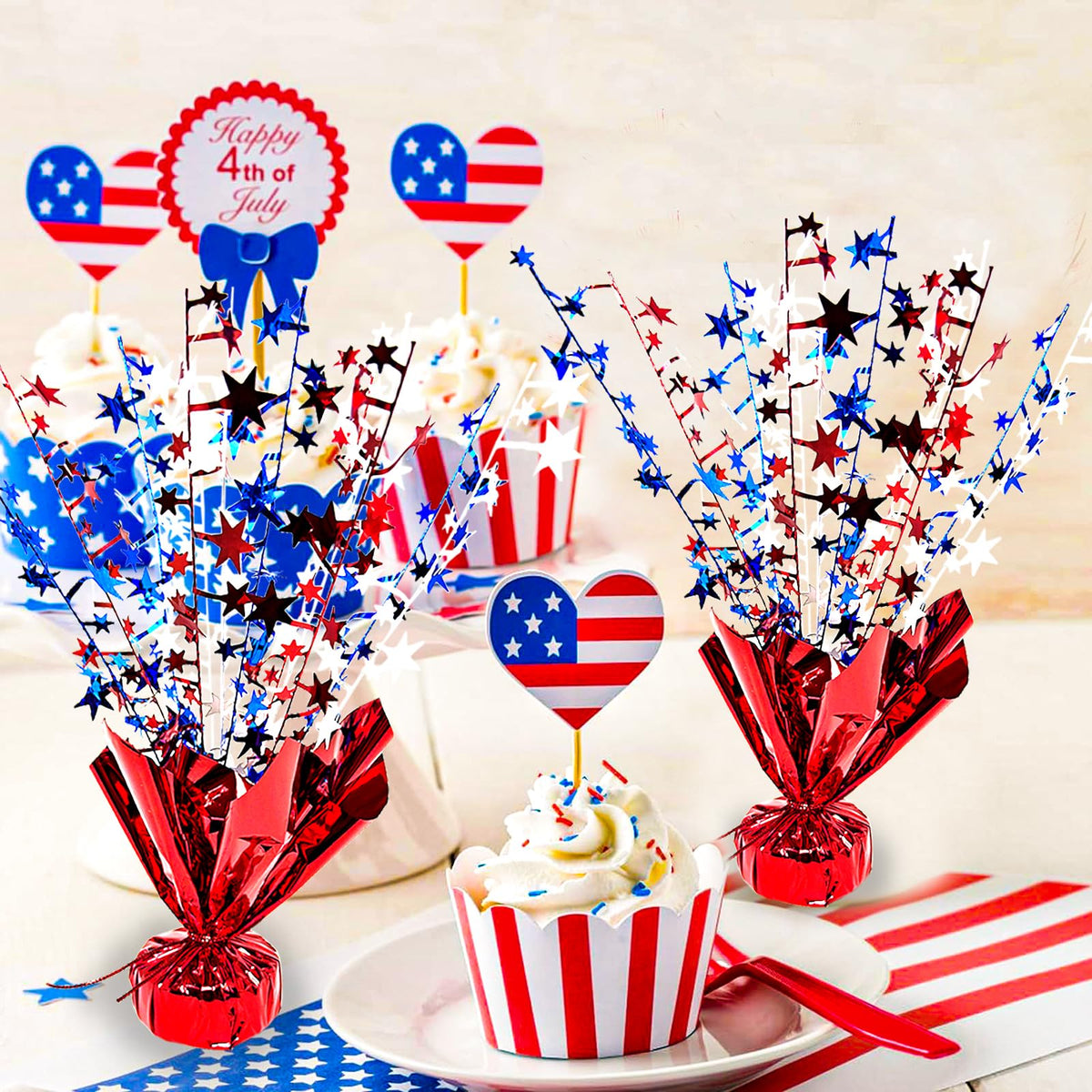 FUBININA patriotic centerpiece set ideal for gatherings and gifts.
