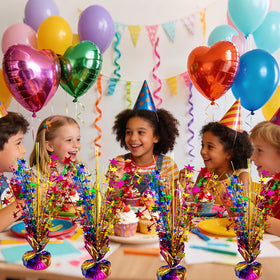 FUBININA rainbow centerpiece with sturdy base stays upright during celebrations.