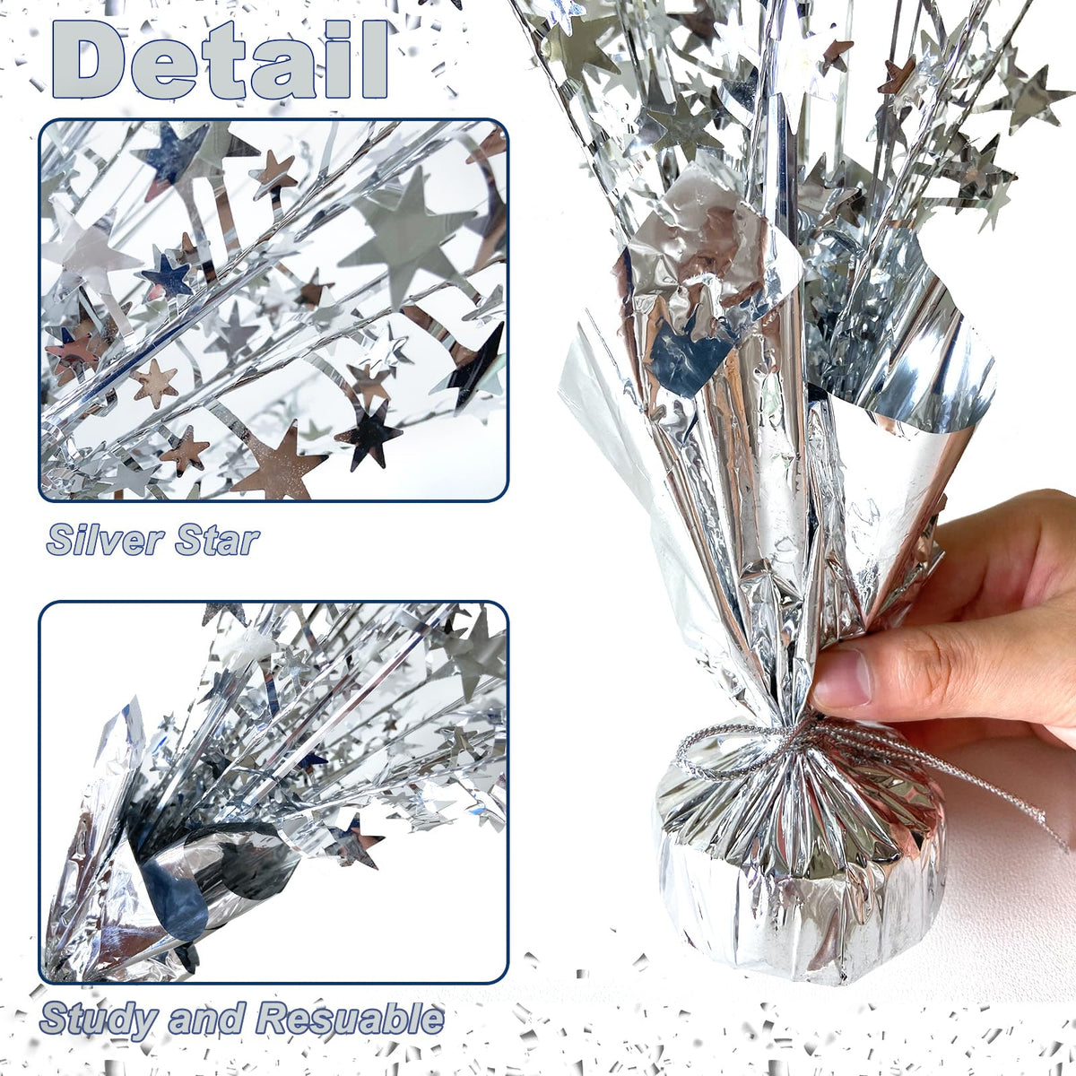 FUBININA reusable silver centerpieces simplify future events.