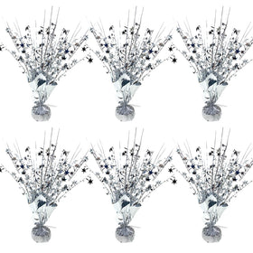 FUBININA silver star centerpiece with 12.4-inch height for dramatic table decor.