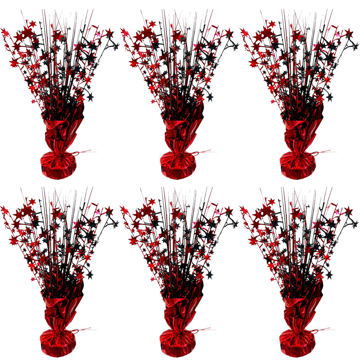 FUBININA star centerpiece in red and black for graduation tables
