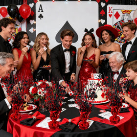 FUBININA six-pack table toppers with pentagram stars for casino