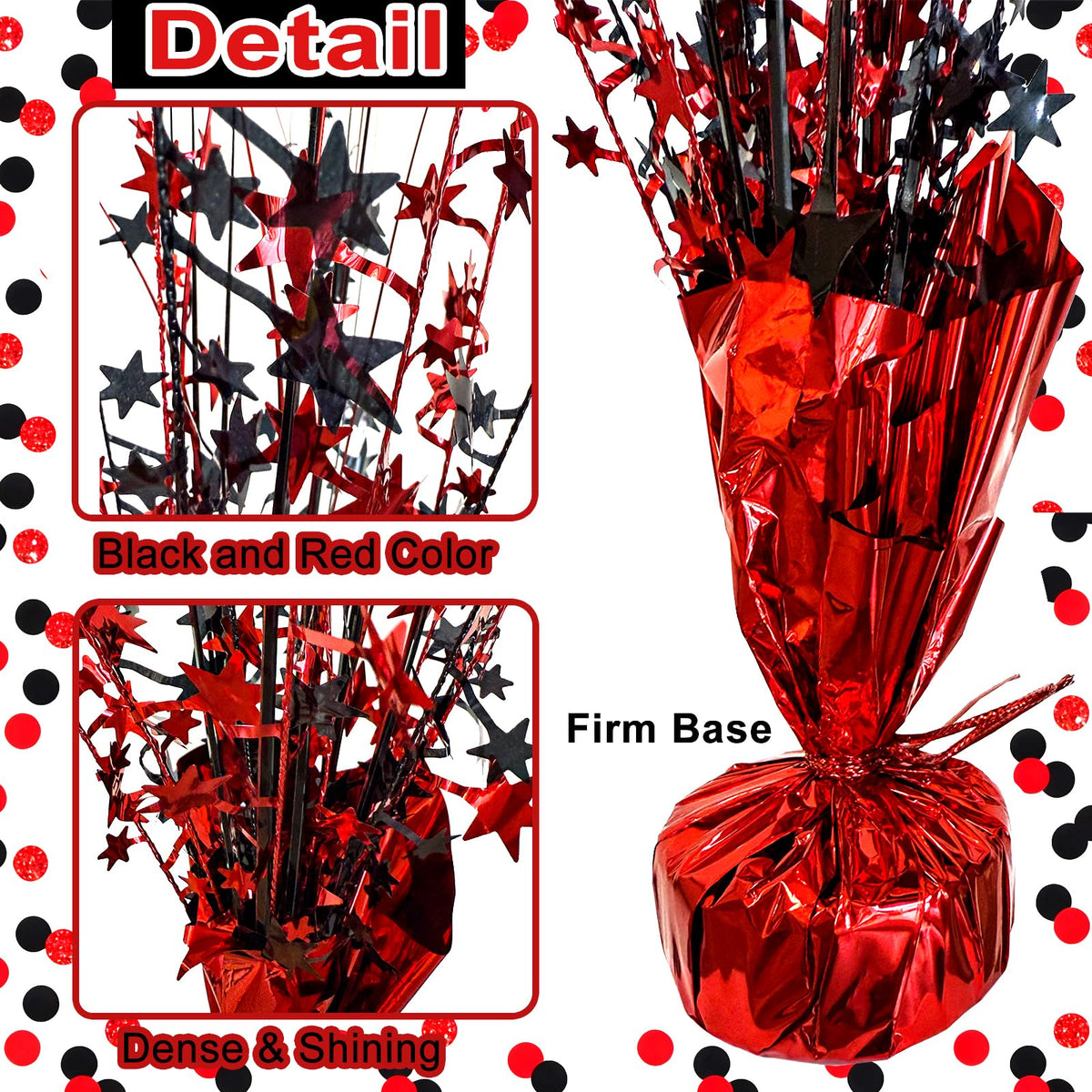 FUBININA metallic foil centerpiece with durable base for reuse