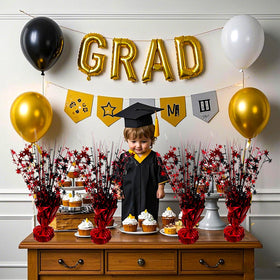 FUBININA red and black décor suitable for graduation and NYE