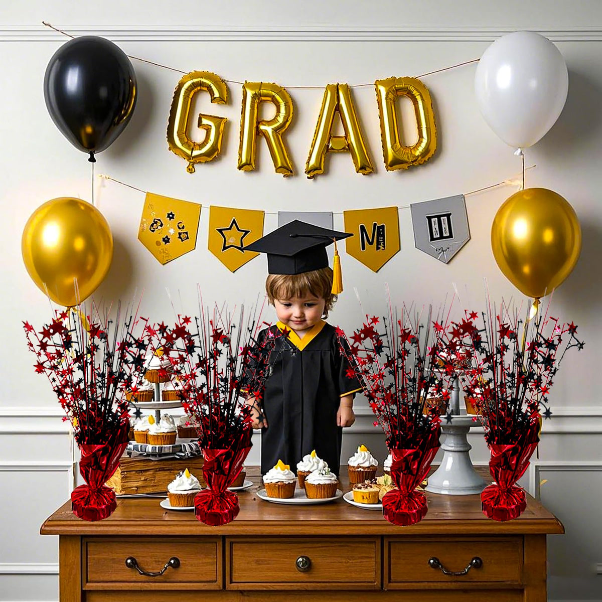 FUBININA red and black décor suitable for graduation and NYE