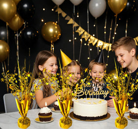 FUBININA sturdy gold centerpiece with stable base for reliable table placement.