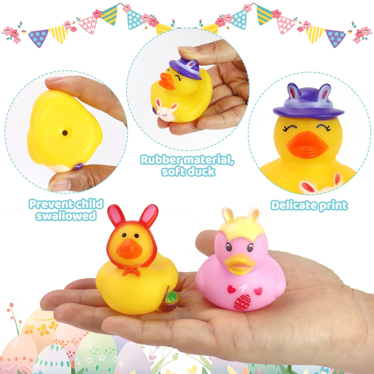 Fudragtn 2-inch bath ducks help develop grasping skills