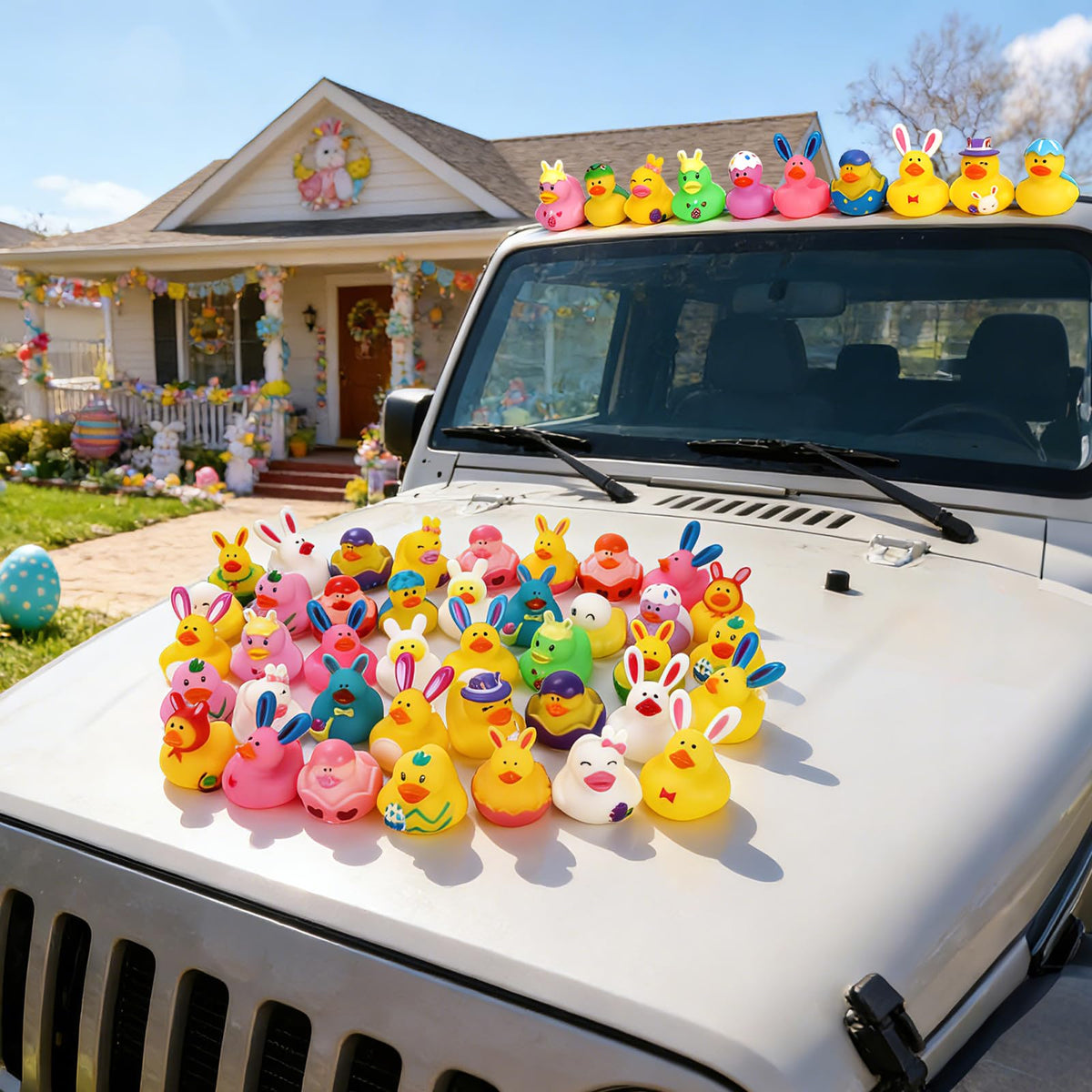 Fudragtn Easter eggs and flowers ducks add festive charm