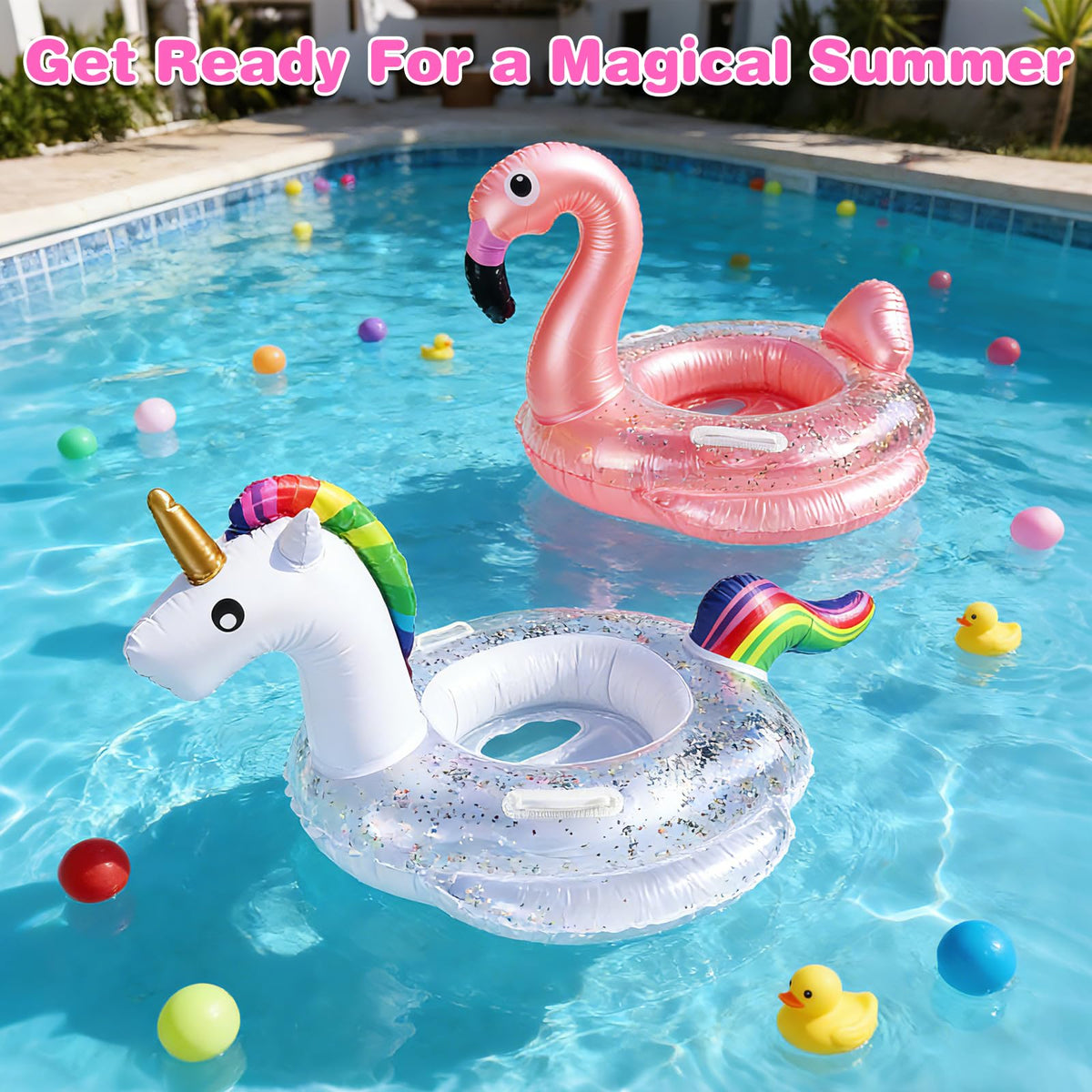 Fudragtn thick PVC pool floats offer durability and leak resistance.