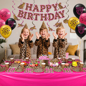 FuenteOrilla cheetah balloons pattern adds colorful backdrop