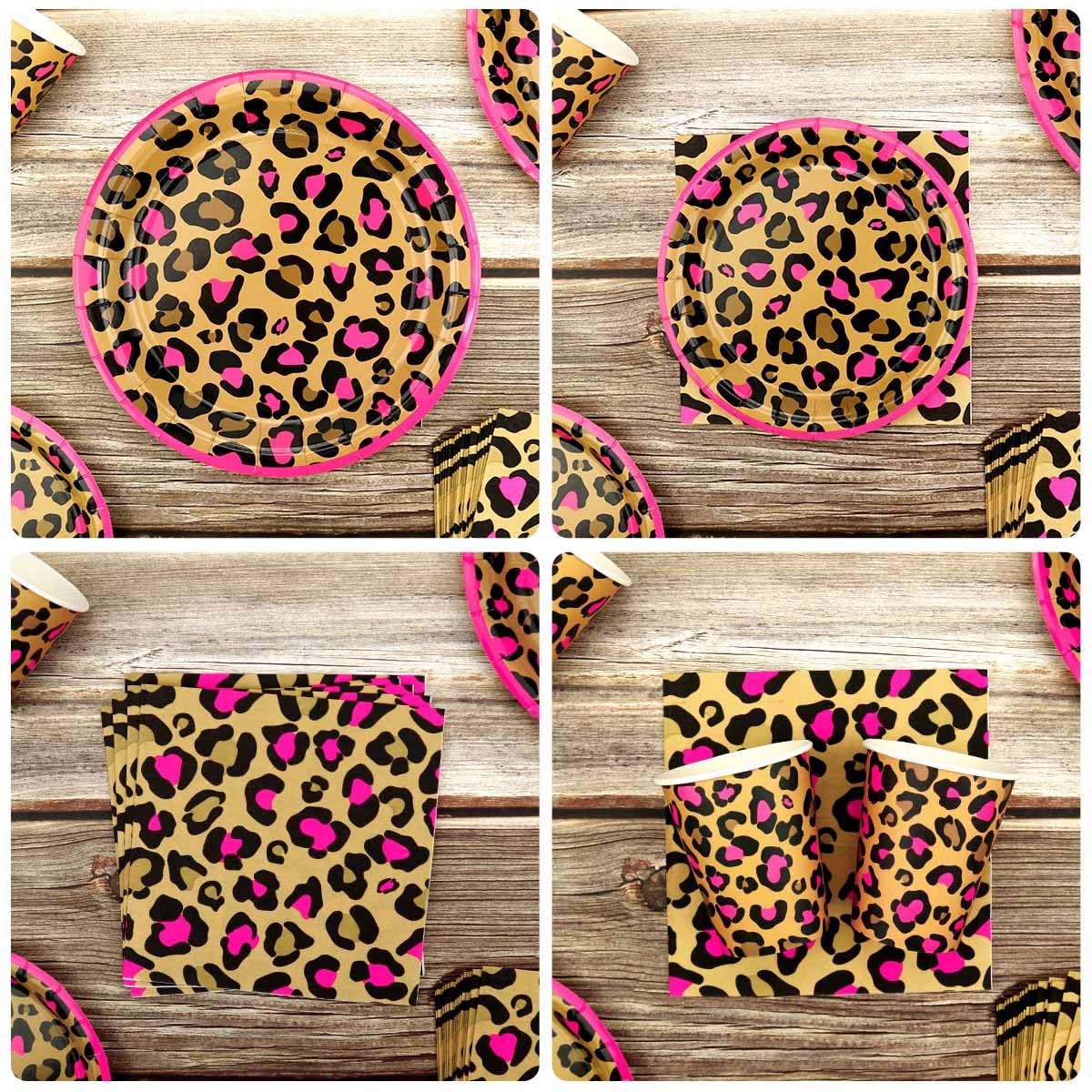 FuenteOrilla cheetah cups for mess-free sipping at celebrations