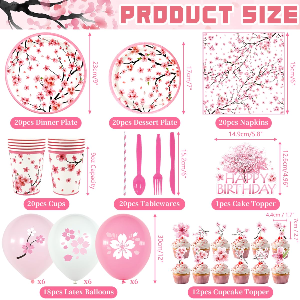 FuenteOrilla cherry blossom cups provide sturdy serving for beverages with floral flair.