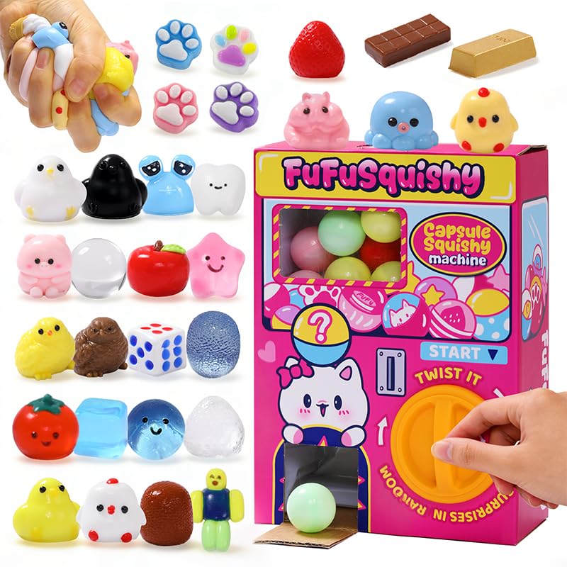FUFUSQUISHY 30-piece squishy capsules set for playful surprises and sensory calm during play