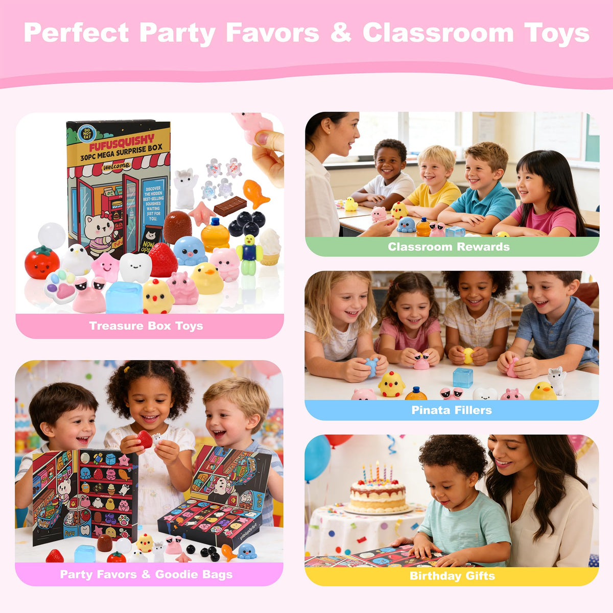 FUFUSQUISHY classroom treasure box of squishies ready for sharing and fun.