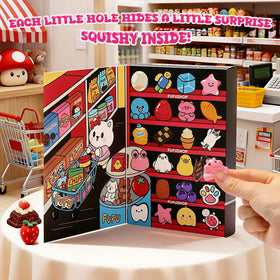 FUFUSQUISHY gift-ready squishy set displayed as a party or stocking stuffer.