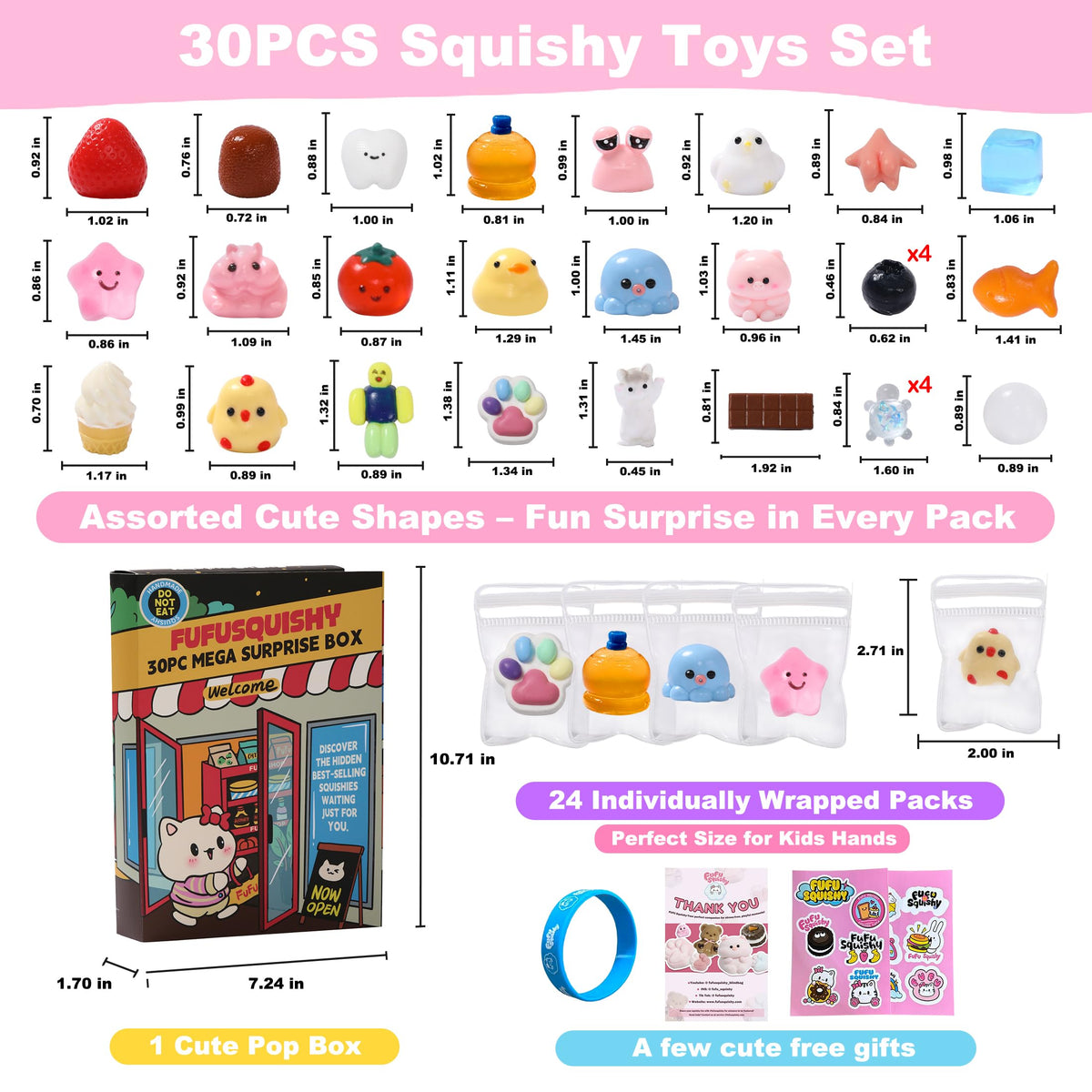 FUFUSQUISHY poke-through squishies being pressed and revealed for daily surprise.