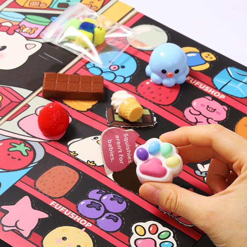 FUFUSQUISHY soft silicone squishies in bright colors for calm sensory play.