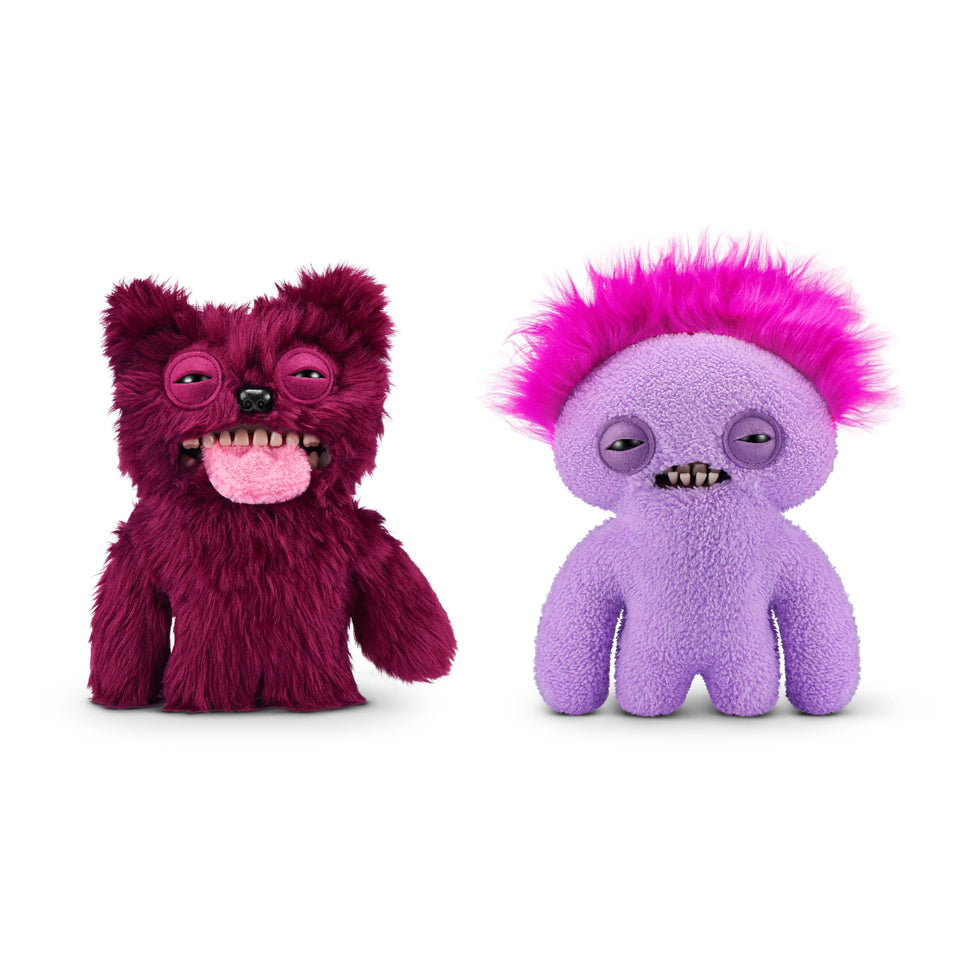 Fuggler Hairy Fuggs 9-Inch Series 1 front view shows soft plush ideal for cuddling.