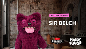 Fuggler Hairy Fuggs 9-Inch Series 1 moustache close-up captures playful character and tactile fun.
