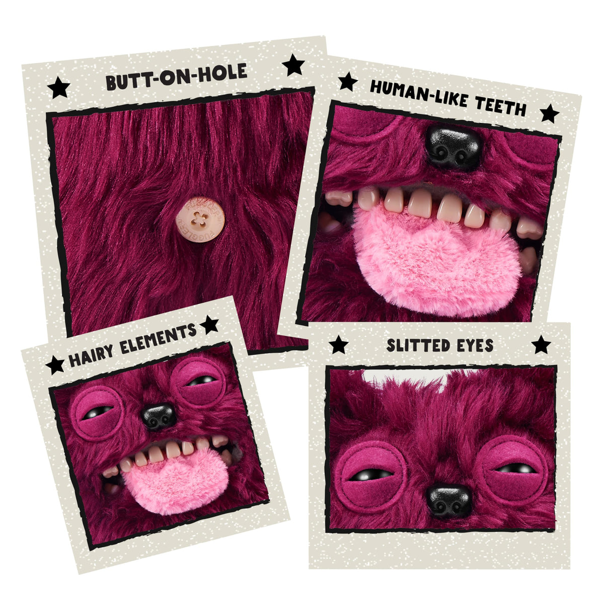 Fuggler Hairy Fuggs 9-Inch Series 1 wild hair-do shot showcases unruly charm for gifting or display.