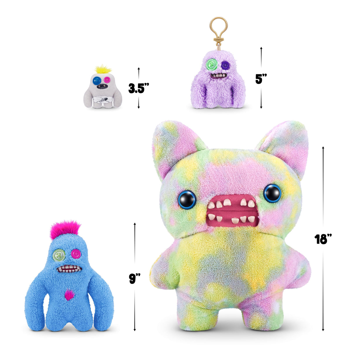 Fuggler Hairy Fuggs human-like teeth reveal playful mischief.