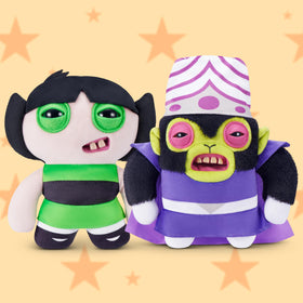 Fuggler Buttercup plush features human-like teeth for a quirky charm.