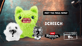 Human-like teeth feature on a Fuggler, adding quirky character to display.