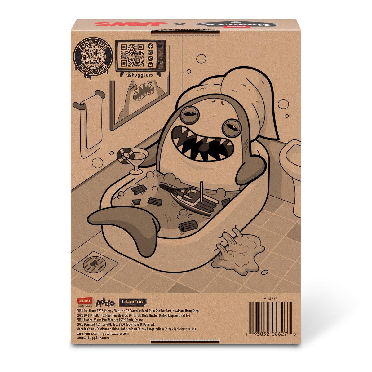 Fuggler Jaws 9-Inch plush close-up reveals rare Butt-on Hole feature.