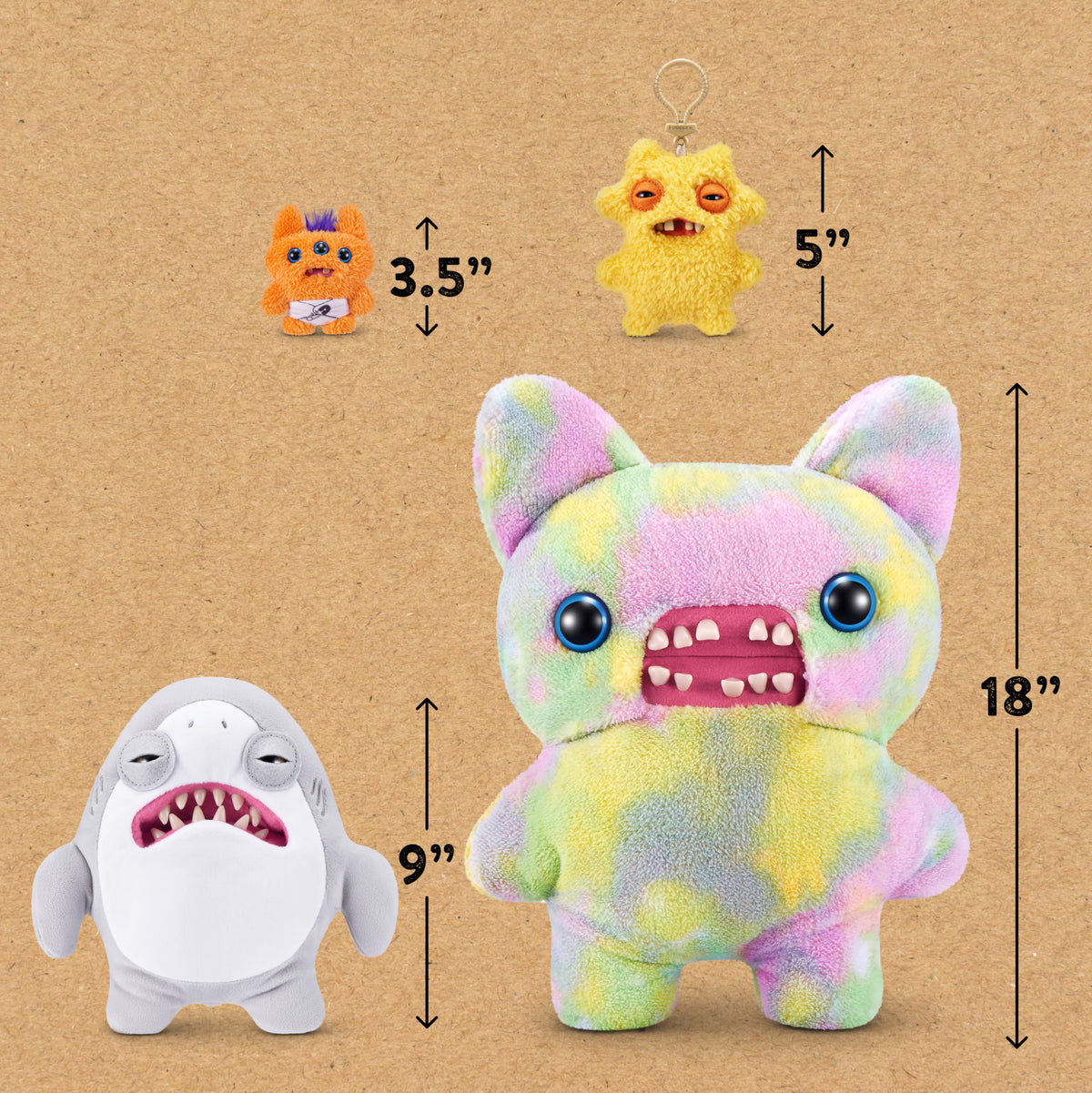 Fuggler Jaws 9-Inch plush on a shelf, ready for gifting.