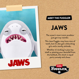 Fuggler Jaws 9-Inch plush eyes convey mischief for display.