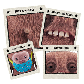 Fuggler Mini Rascal Squidge Brown Long Pile teeth detail reveals human-like smile for playful intrigue