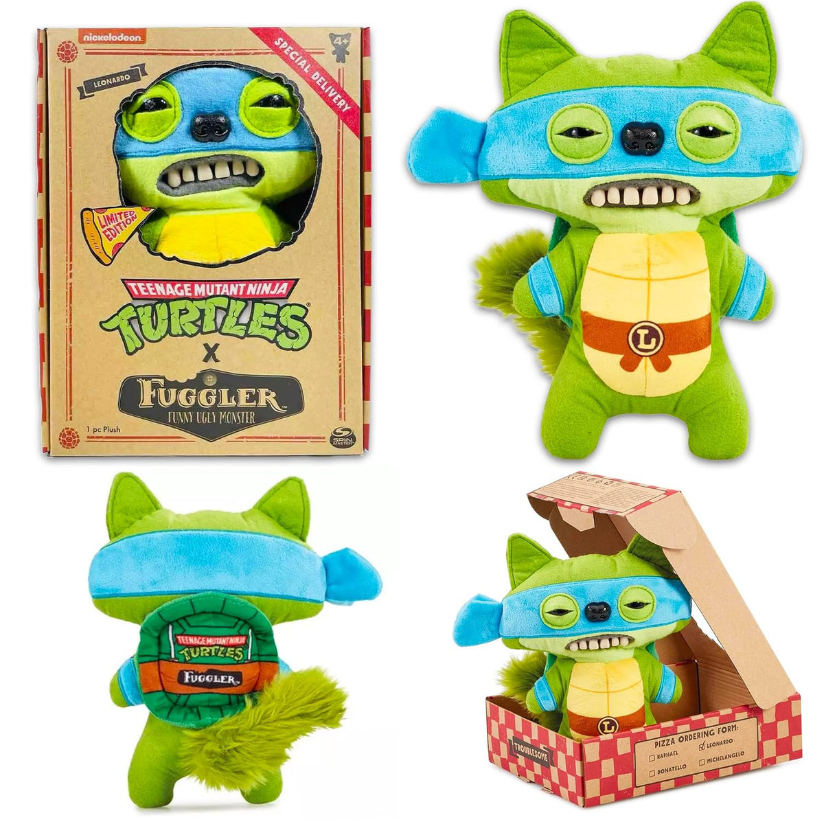 Fuggler TMNT Leonardo 9-inch doll with glow button for imaginative adventures
