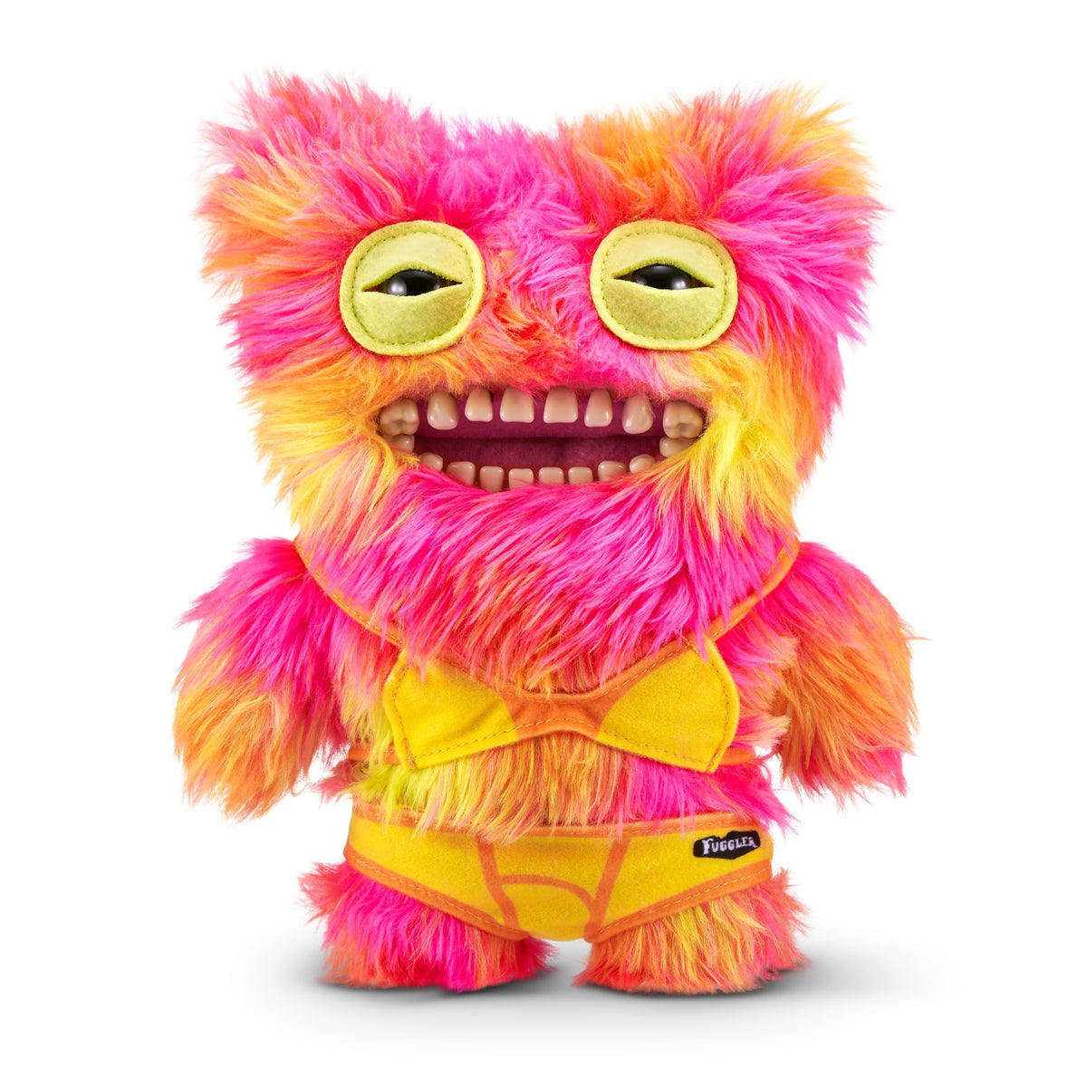 Fuggler Vacay Vibes Mr Buttons 9in plush in travel-ready pose
