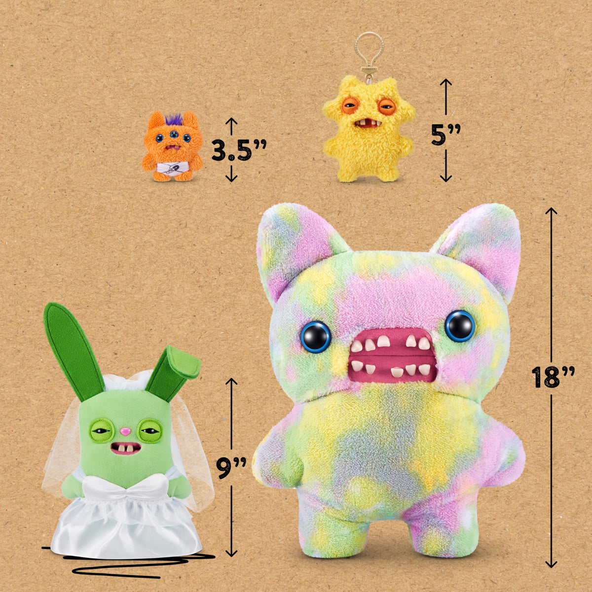 Fuggler Wedding Fuggs 2-pack display, ideal for shelf and desk setups.