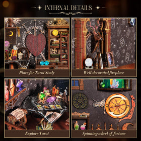 Fuiltee book nook kit displays crystal ball lighting for ambient storytelling.