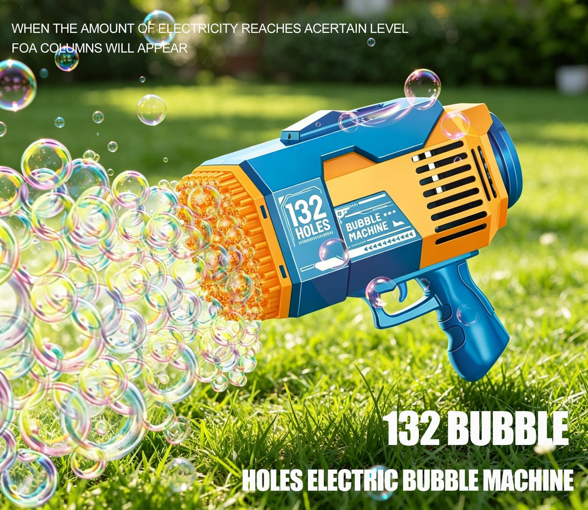 Fulercni battery-powered bubble machine delivers long playtime on a single charge.