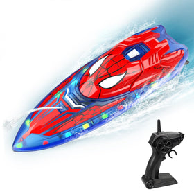 Fullware Spider Hero RC Boat front view with bold hero design for exciting pool races